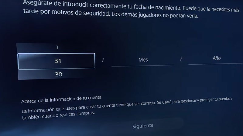 Crea tu Cuenta PSN en PS5: Guía para Principiantes 6 Creando cuenta de psn en ps5